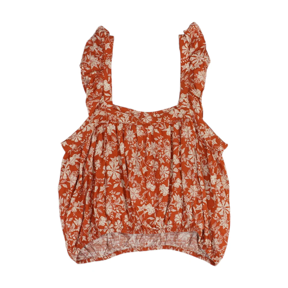 Orange Floral Blouse - Image 2