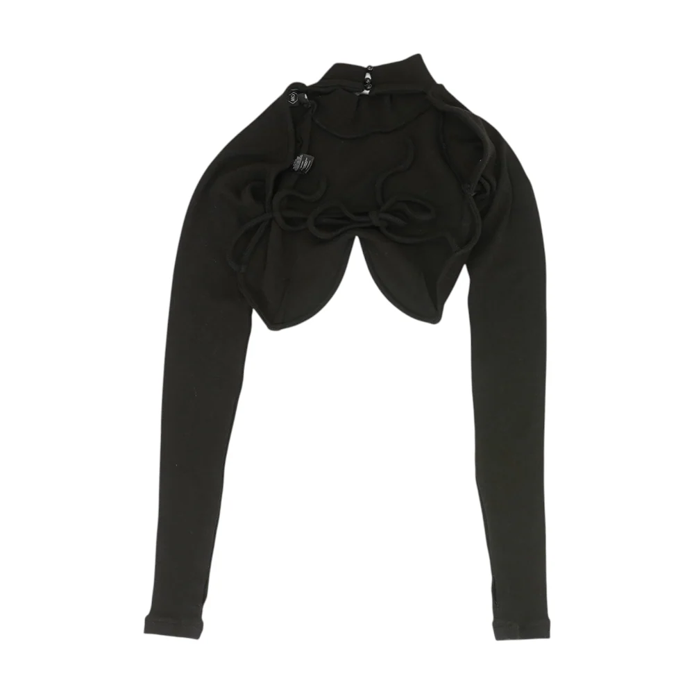 Black Cropped Blouse - Image 2