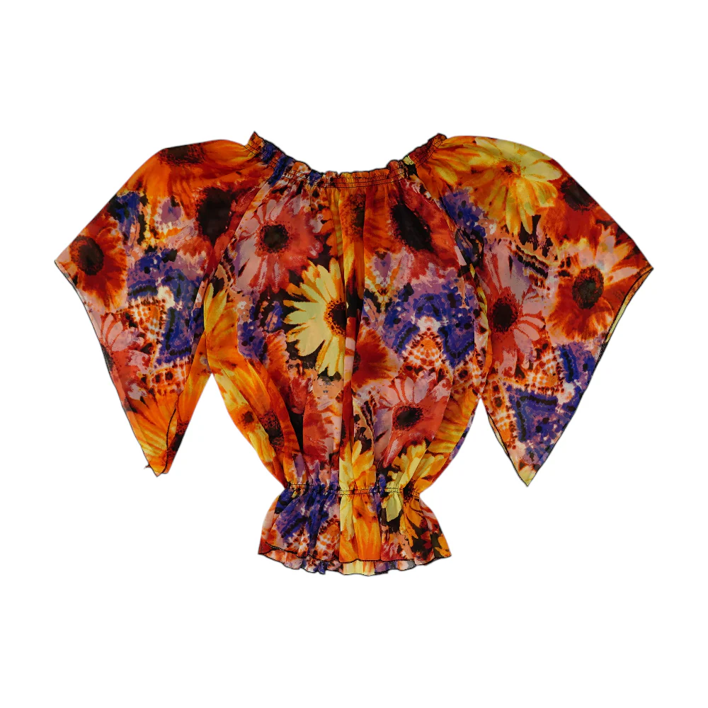 Orange Floral Blouse - Image 2