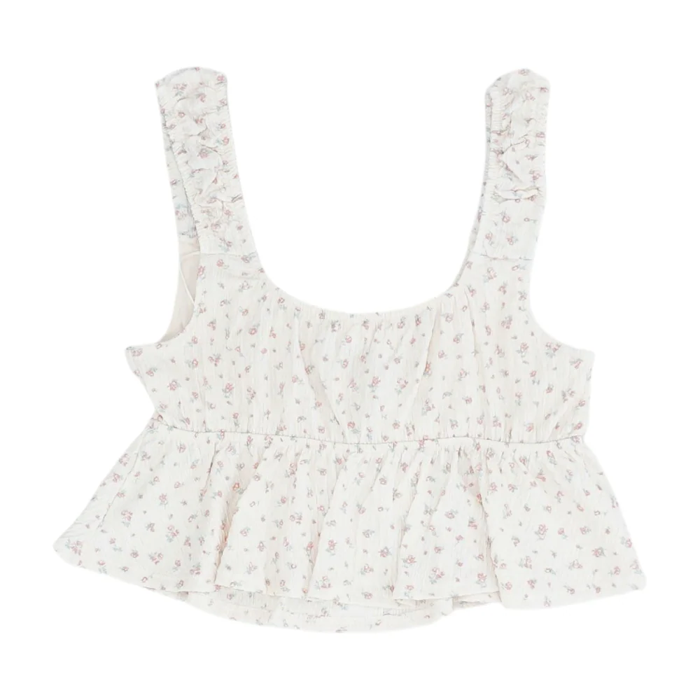 Pink Floral Cropped Blouse - Image 2