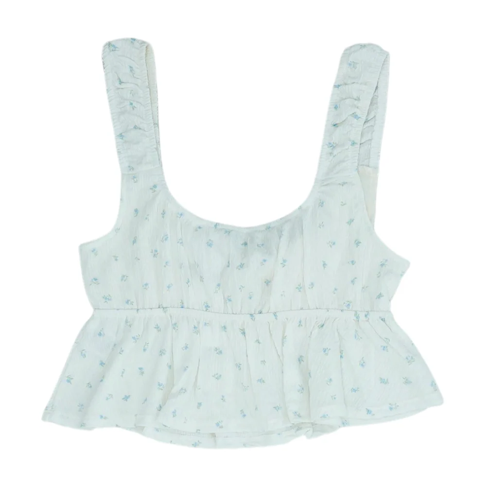 Ivory Floral Cropped Blouse - Image 2