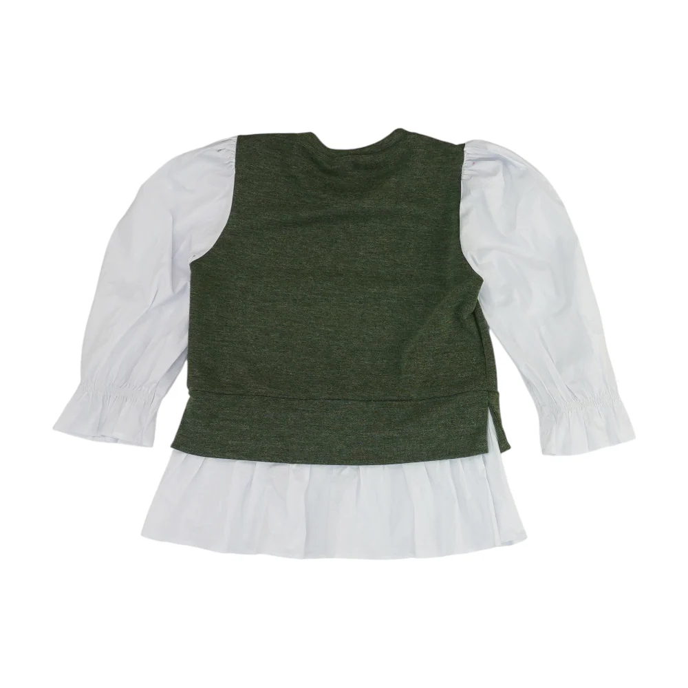 Green Color Block Blouse - Image 2