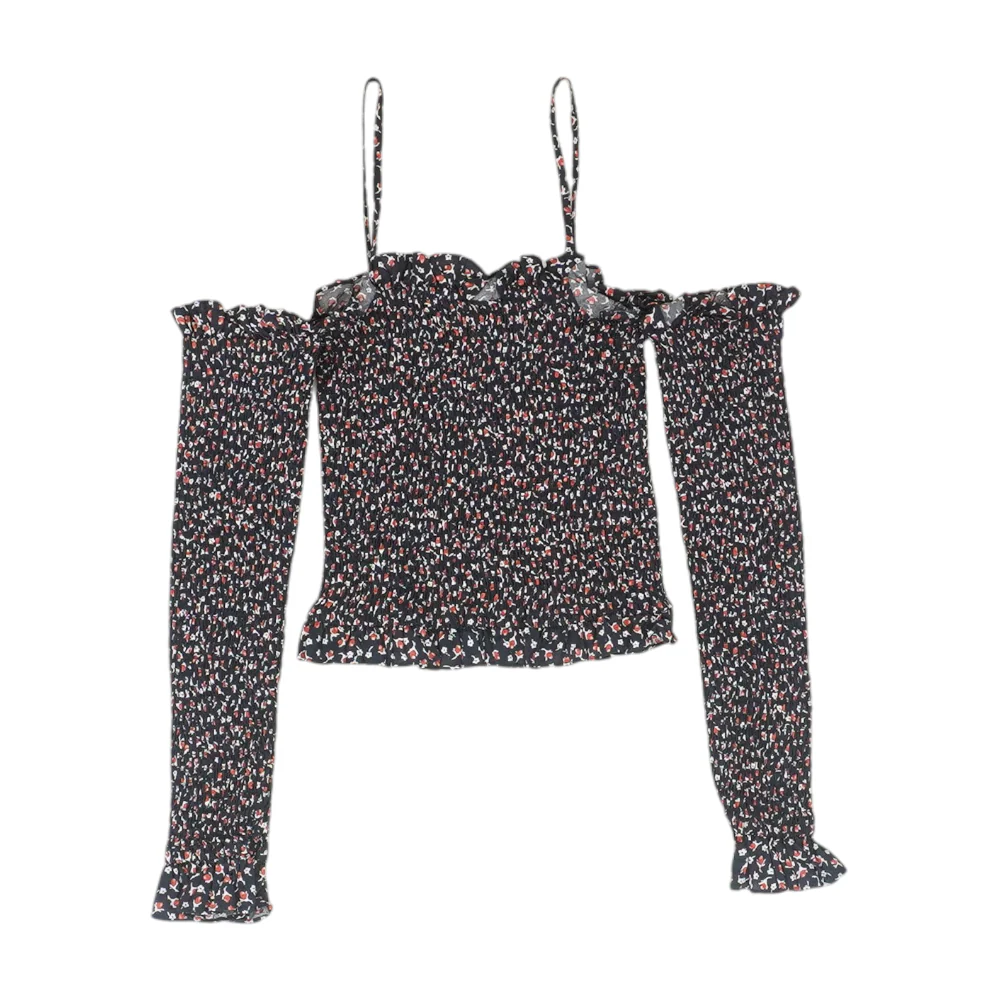 Navy Floral Blouse - Image 2
