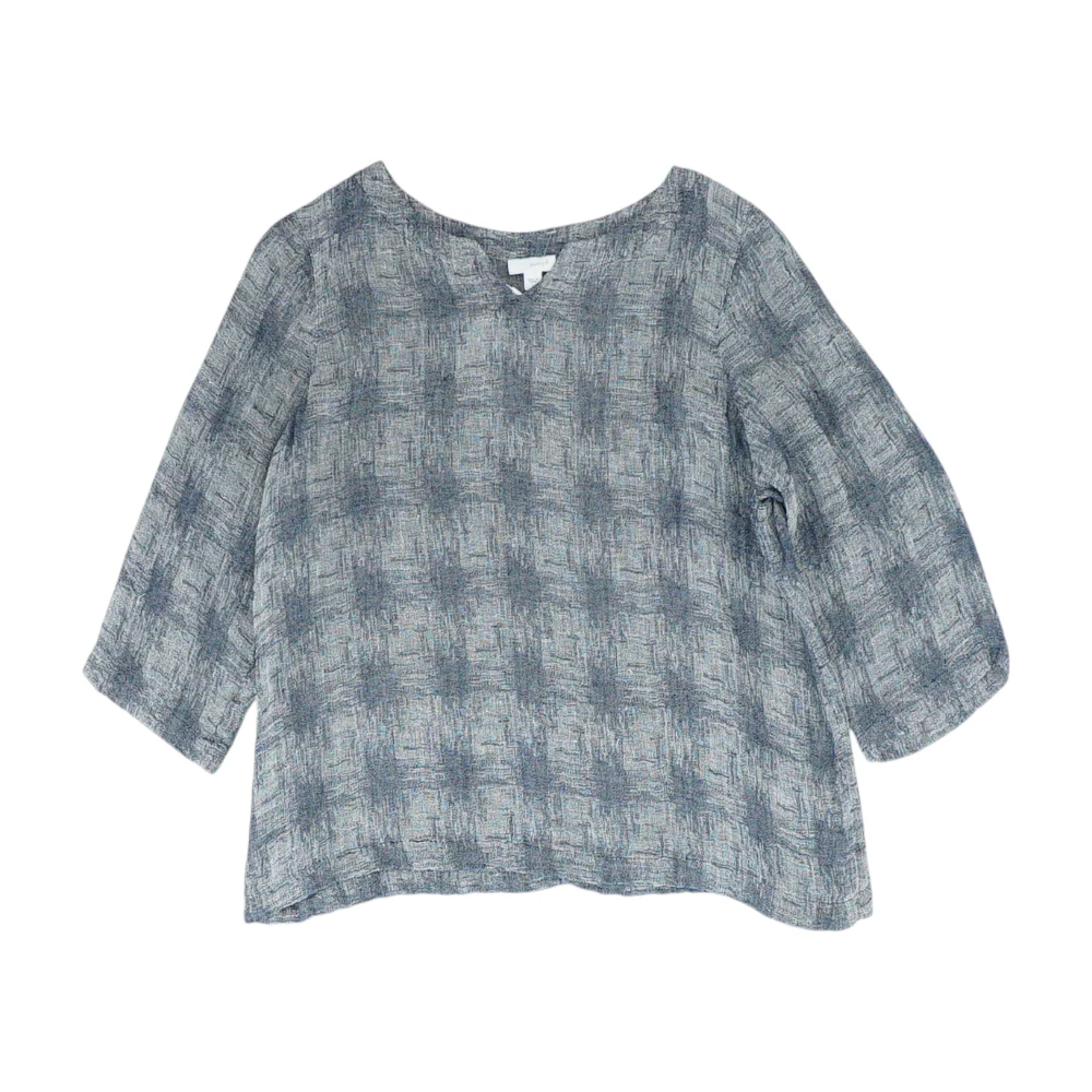 Navy Abstract Blouse