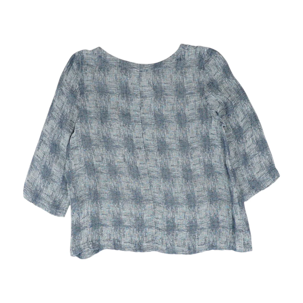 Navy Abstract Blouse - Image 2