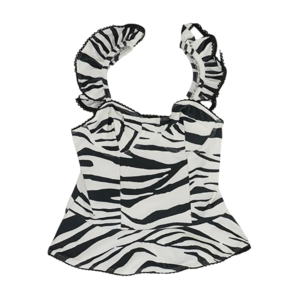 White Animal Print Blouse
