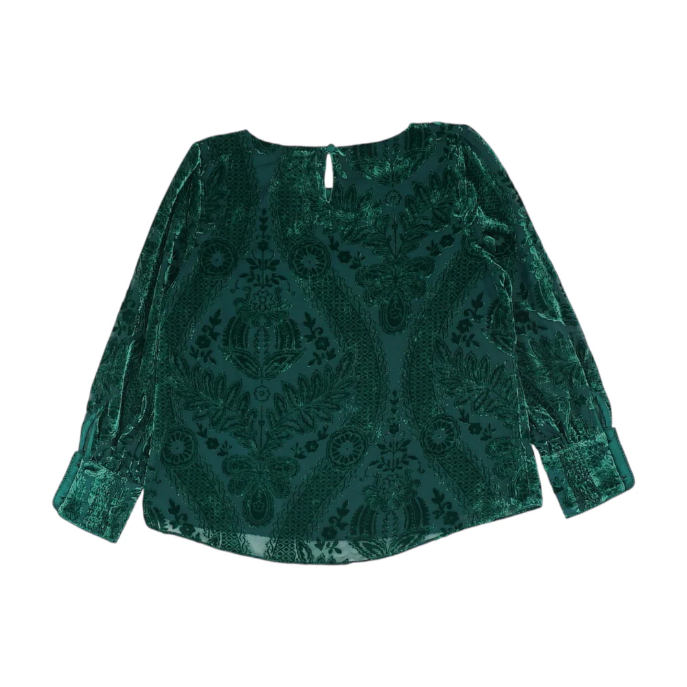 Green Petite Print Blouse - Image 2