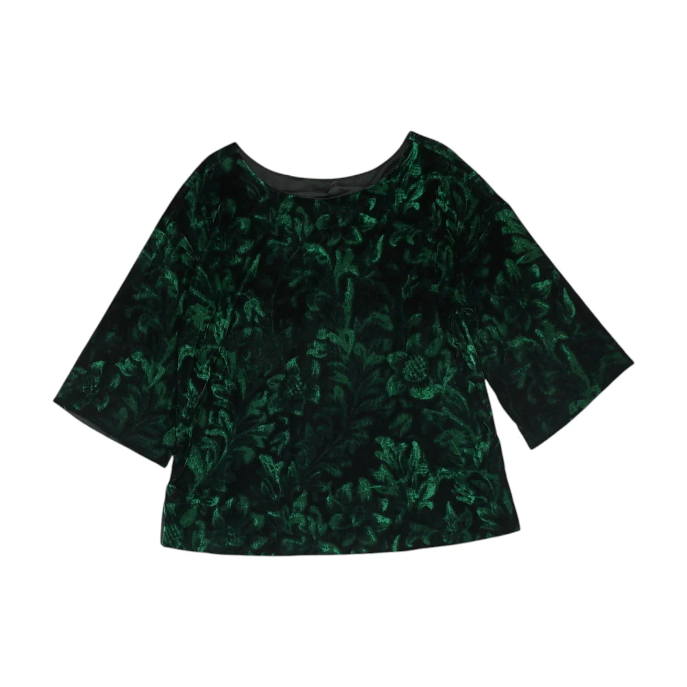 Green Graphic Blouse