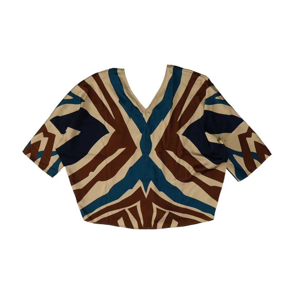 Beige Abstract Blouse - Image 2