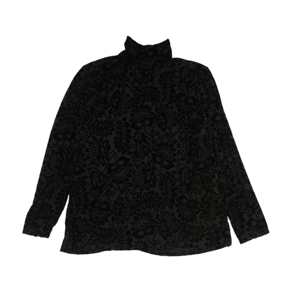 Black Petite Print Blouse