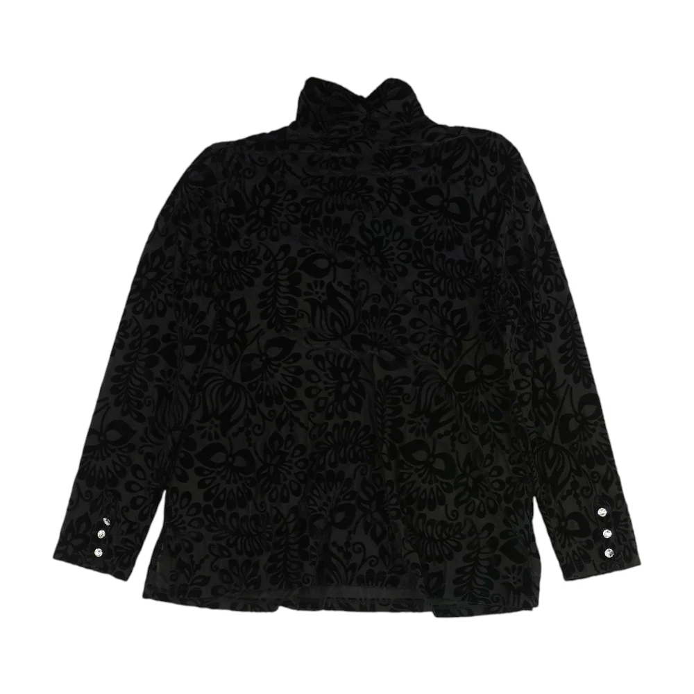 Black Petite Print Blouse - Image 2