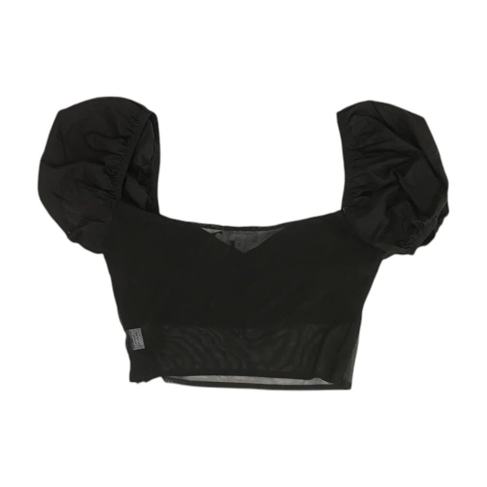 Black Cropped Blouse - Image 2