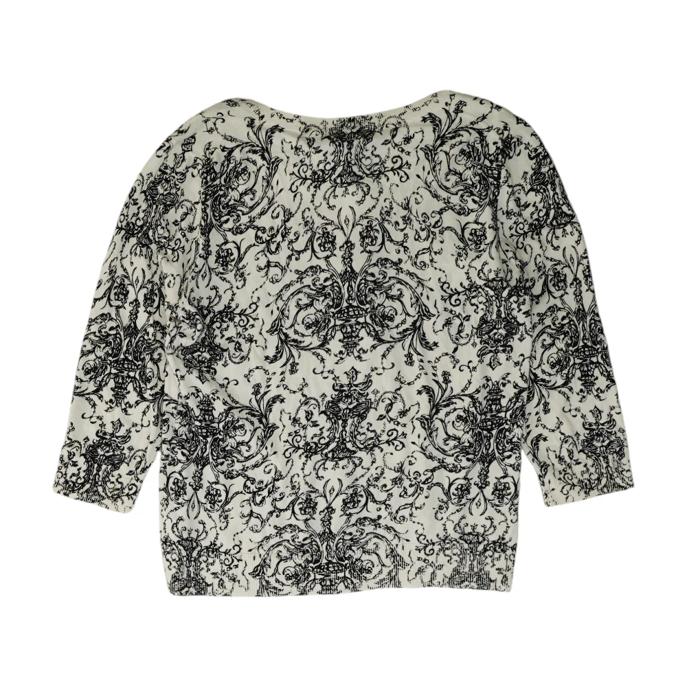 Cream Petite Print Pullover Sweater - Image 2