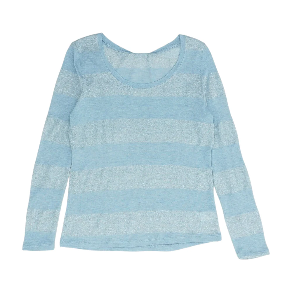 Blue Petite Striped Blouse