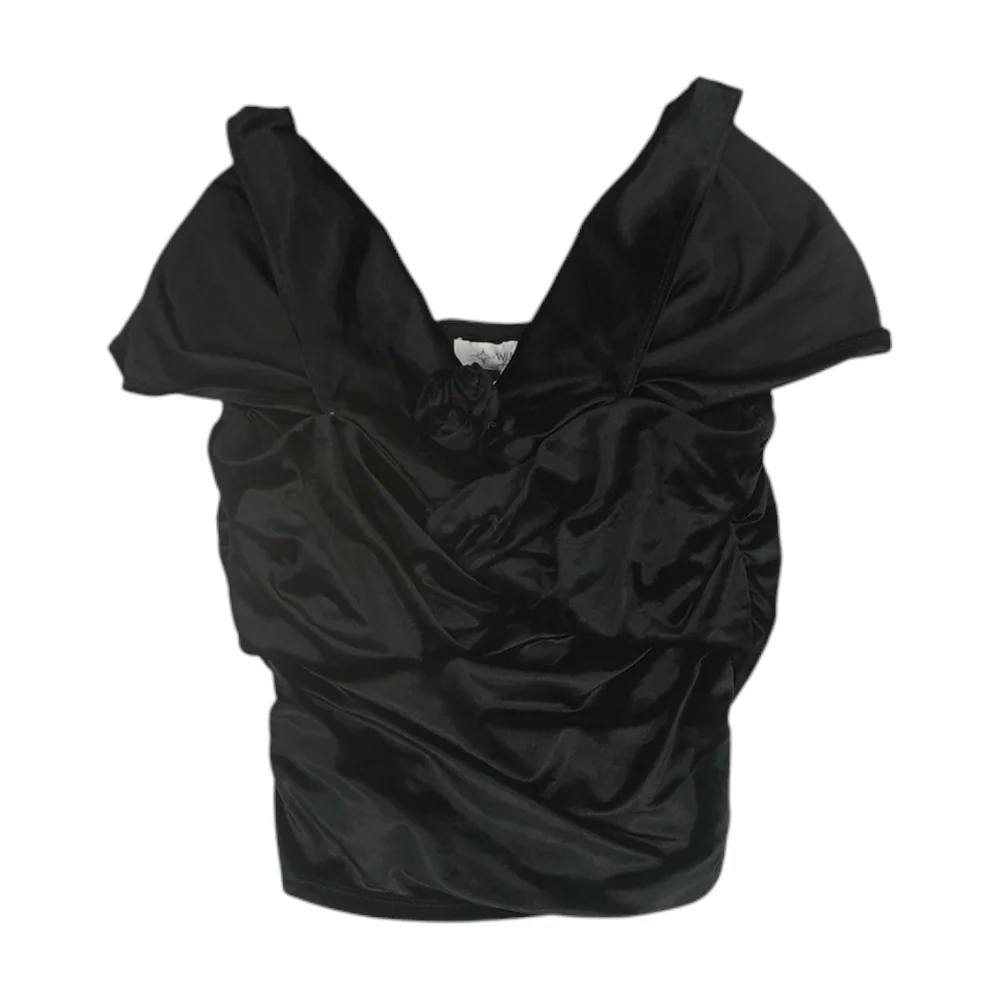 Black Cropped Blouse