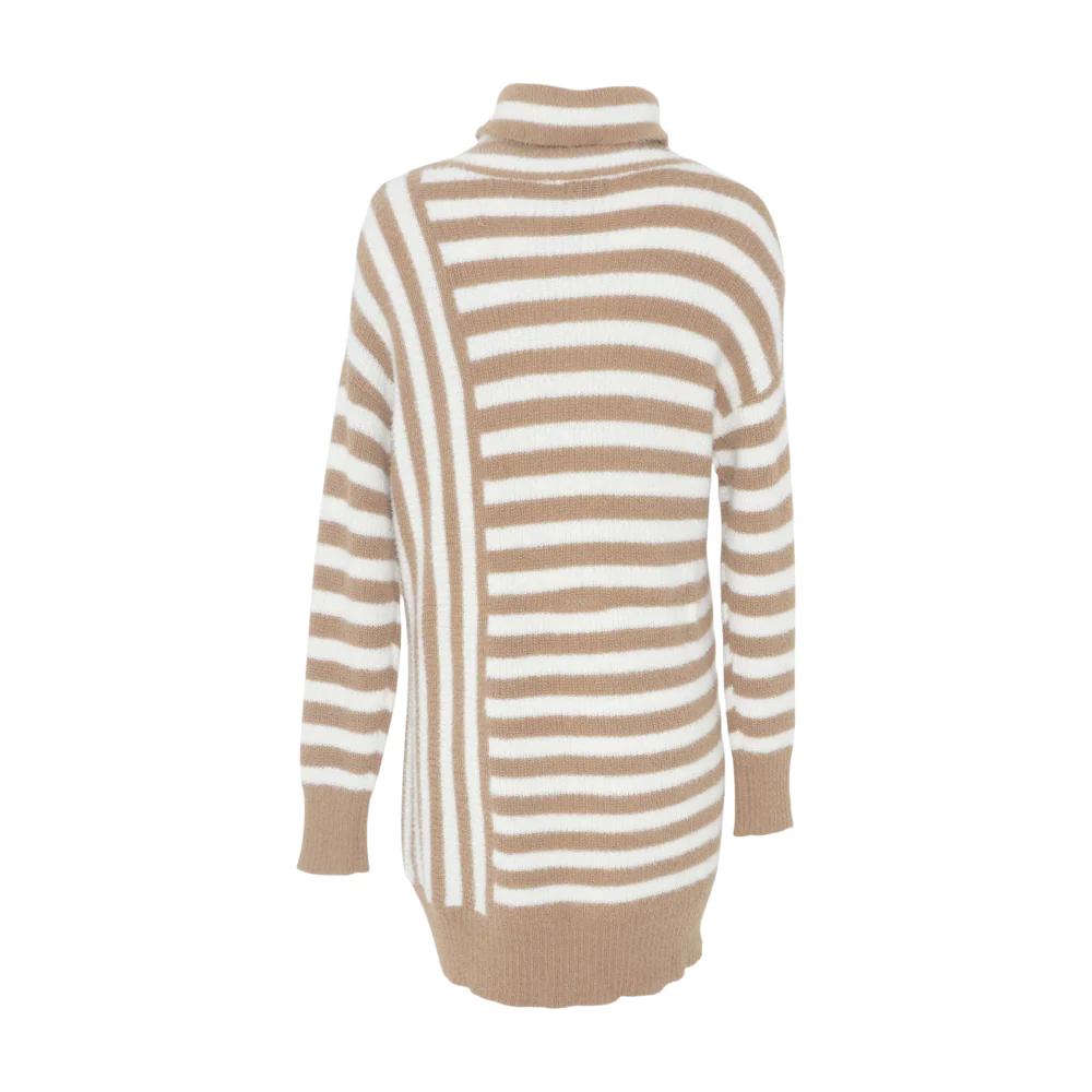 Khaki Striped Mini Dress - Image 2