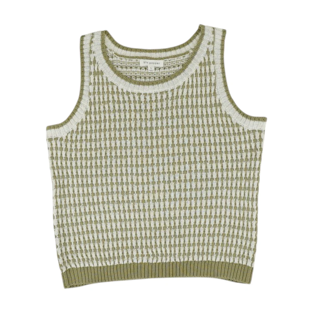 Green Print Pullover Sweater