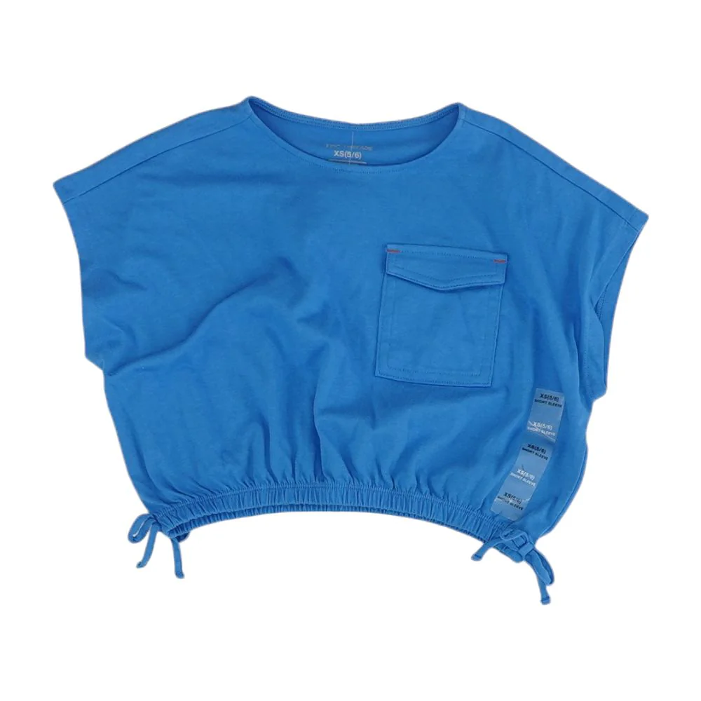 Blue Solid Crewneck T-Shirt