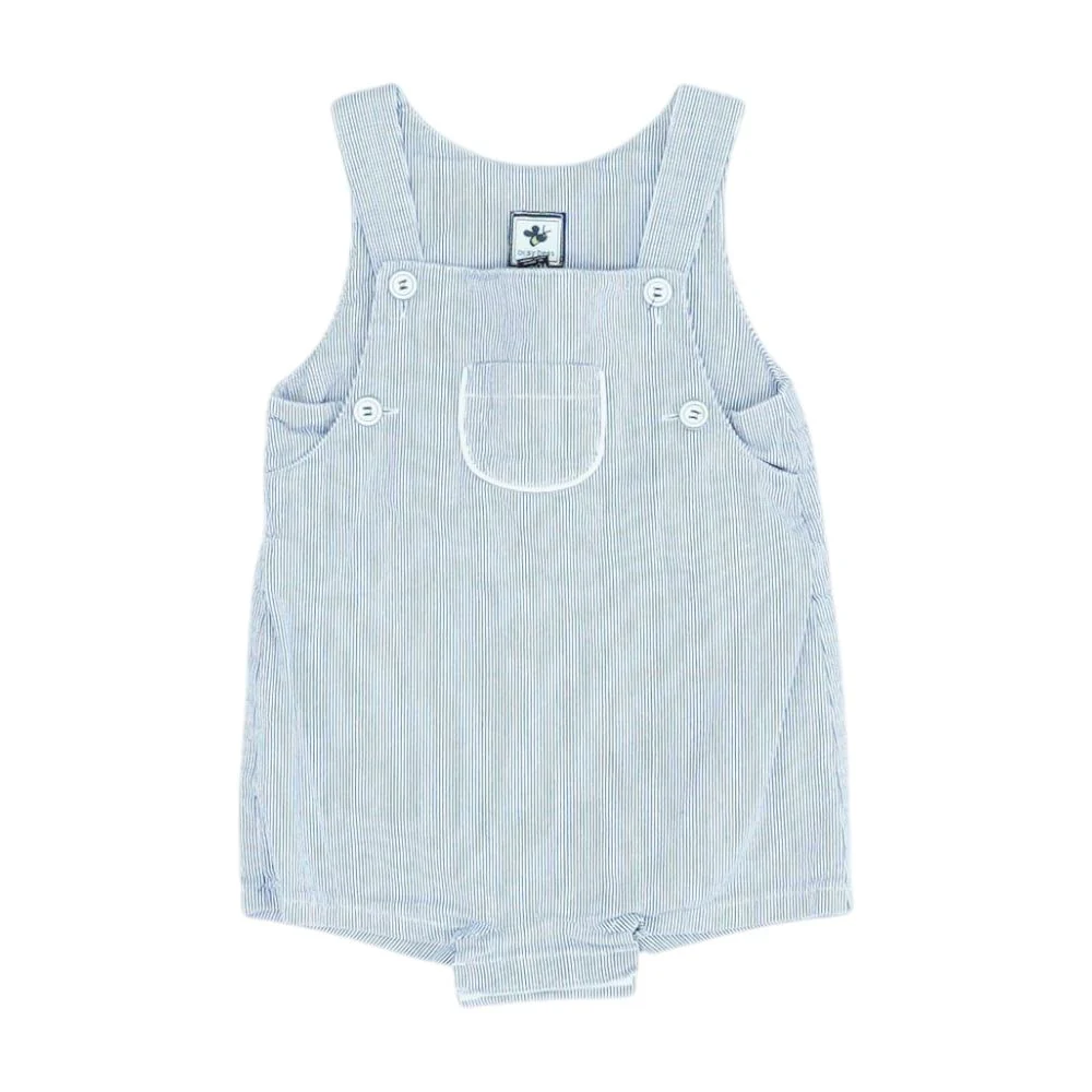 Blue Striped Sleeveless One-Piece