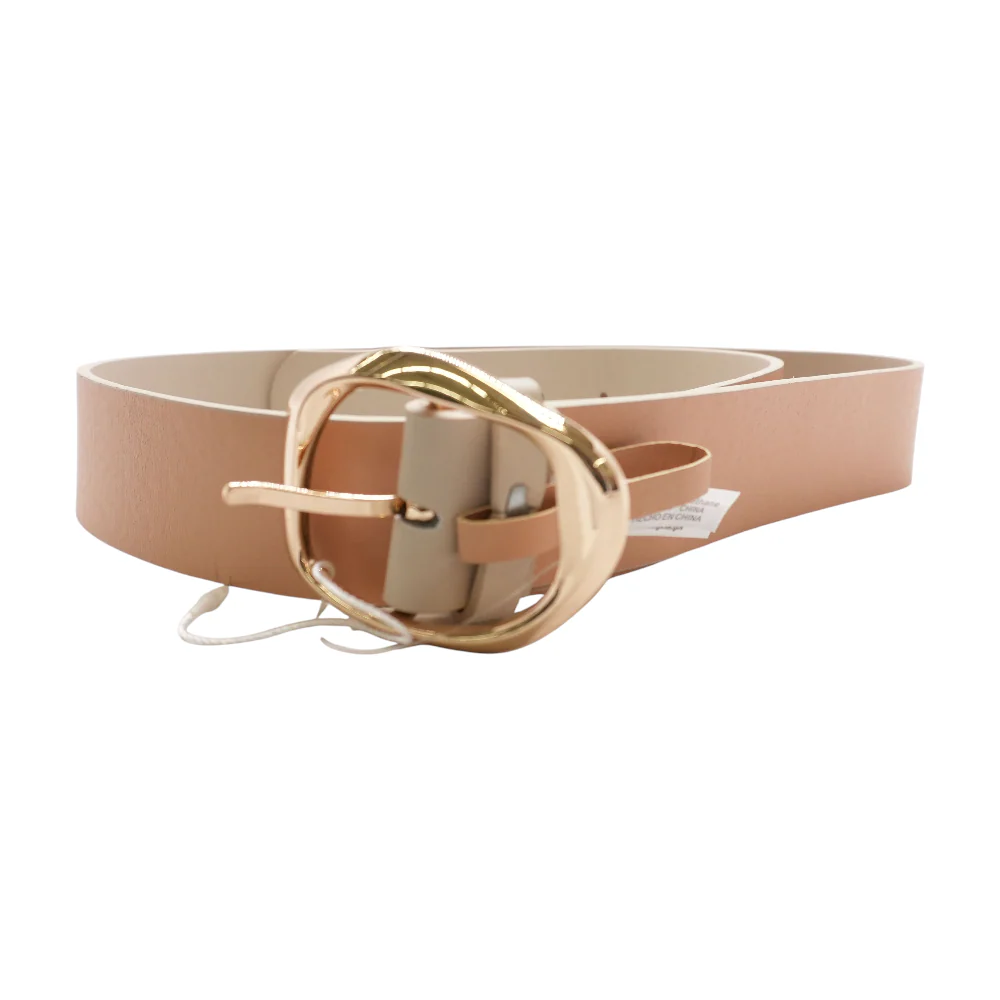 Beige Faux Leather Belt