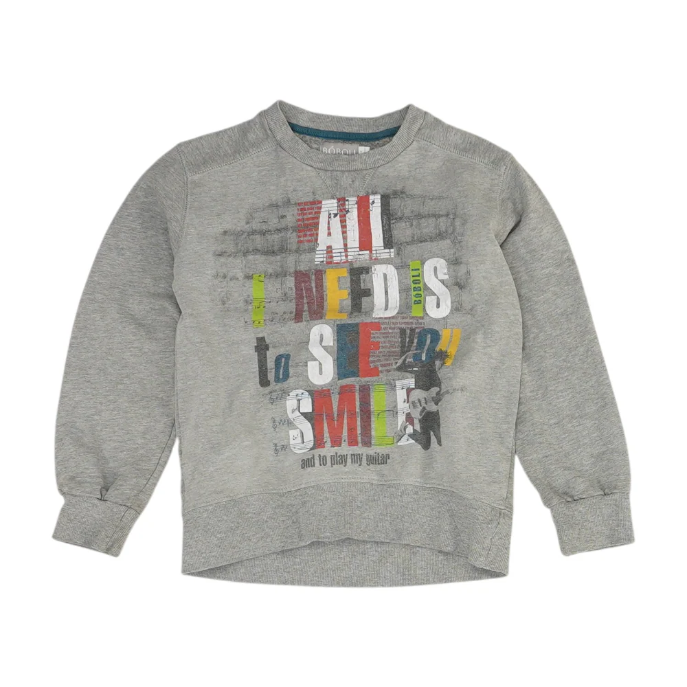 Gray Print Sweatshirt Pullover