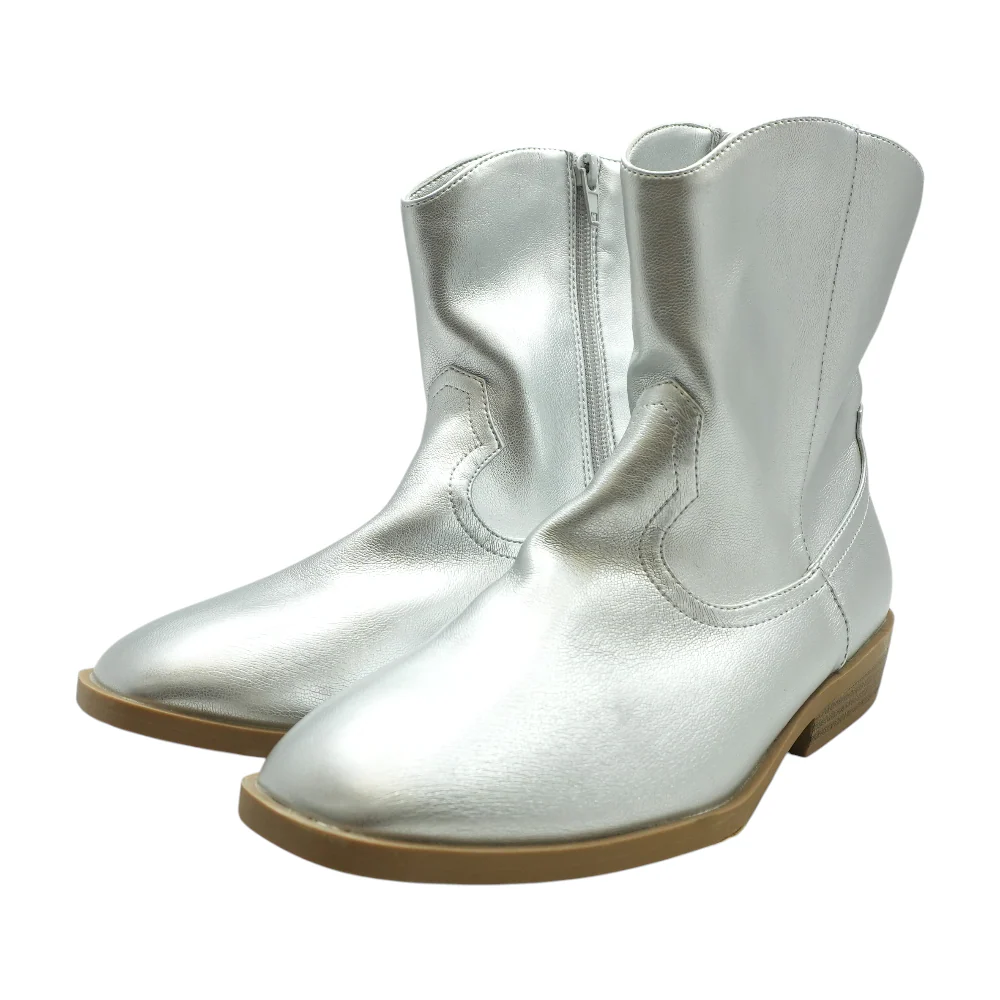 Silver Boots Shoes