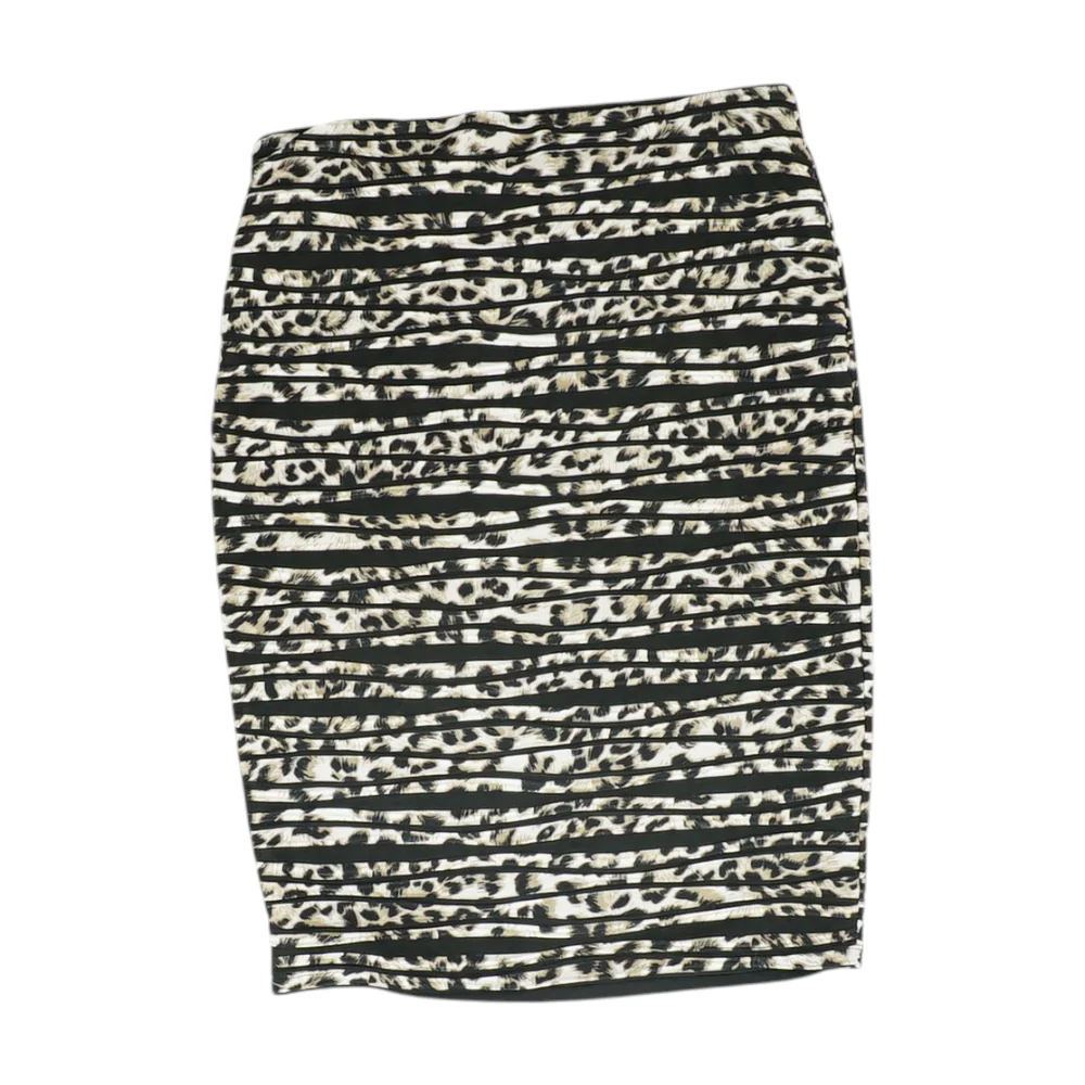 Black Abstract Midi Skirt