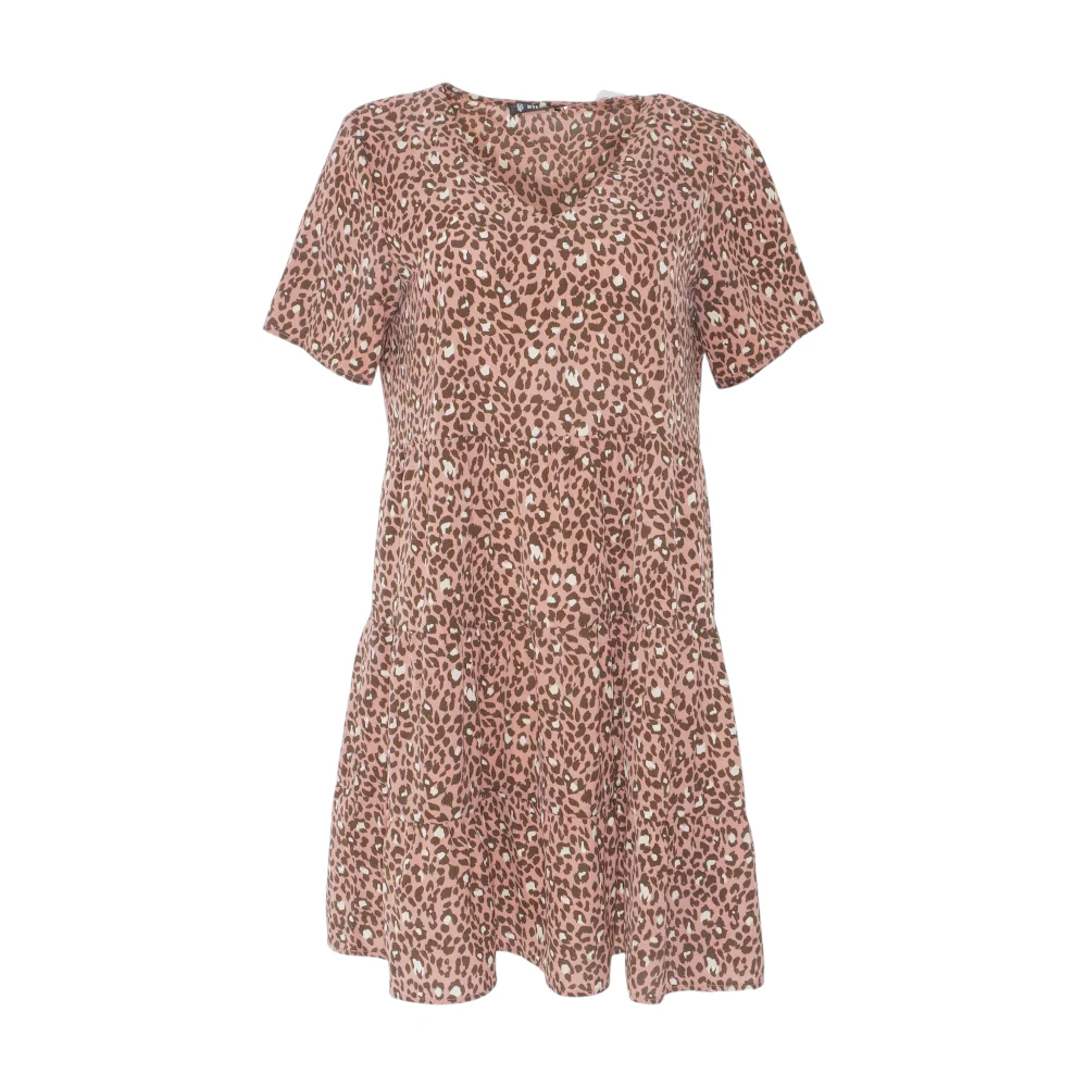 Pink Animal Print Mini Dress