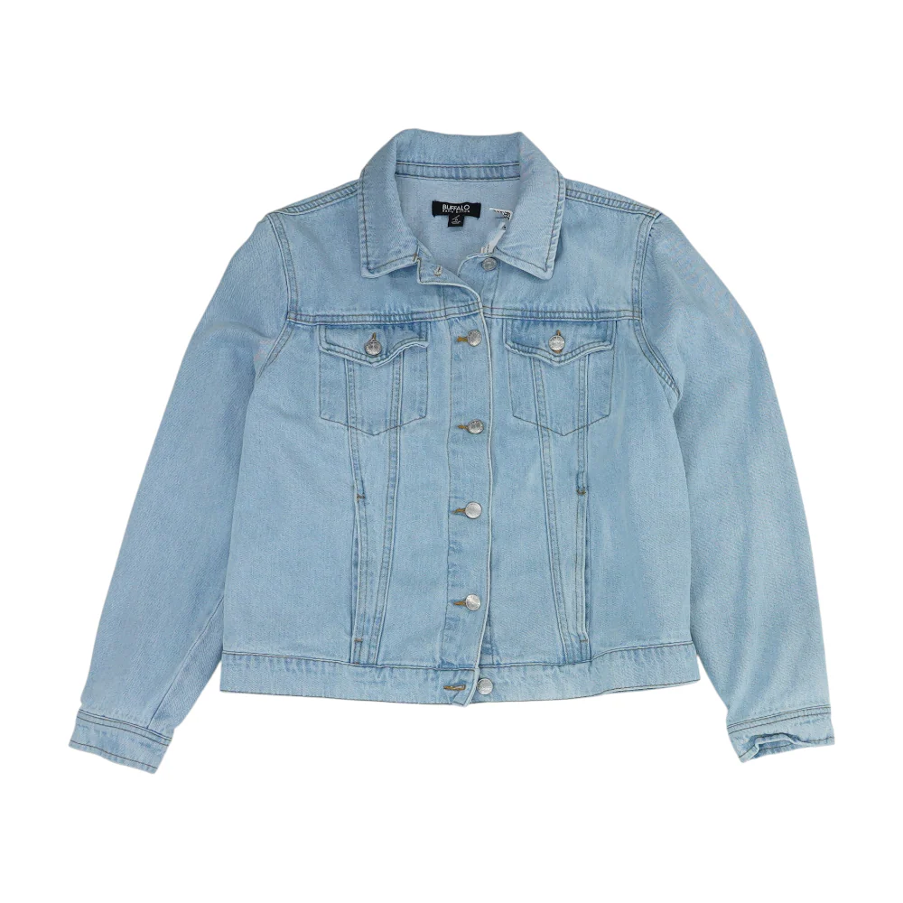 Blue Solid Denim Jacket