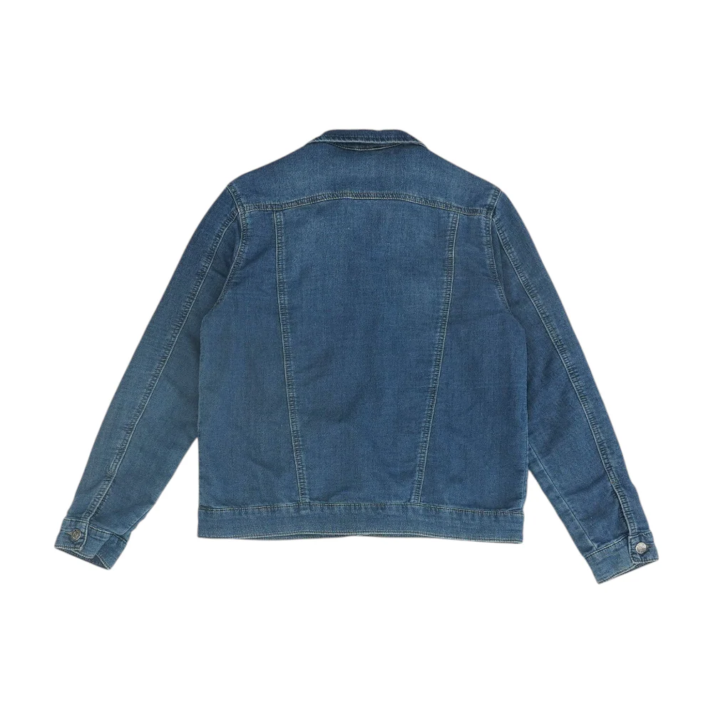Navy Solid Denim Jacket - Image 2