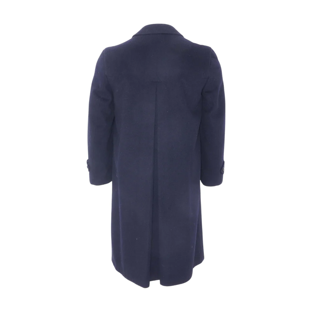 Vintage Navy Wool Button-Front Coat - Image 2