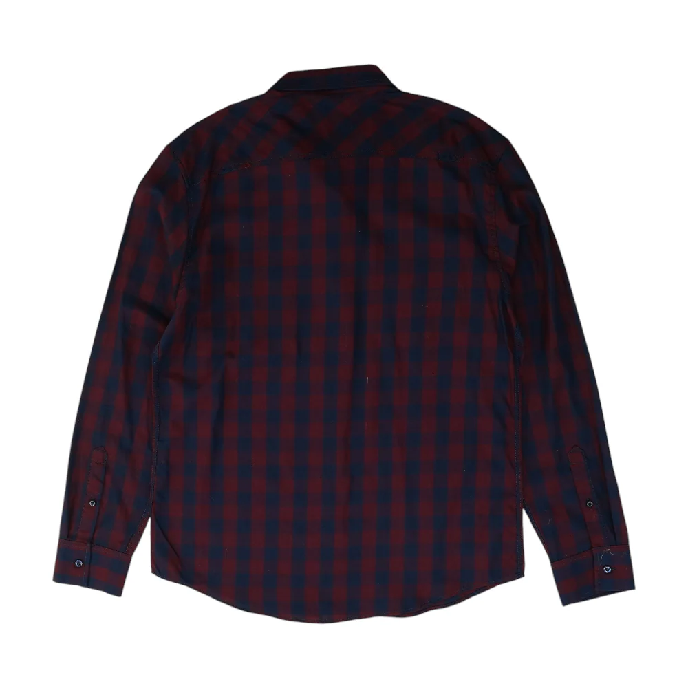 Burgundy Check Long Sleeve Button Down - Image 2