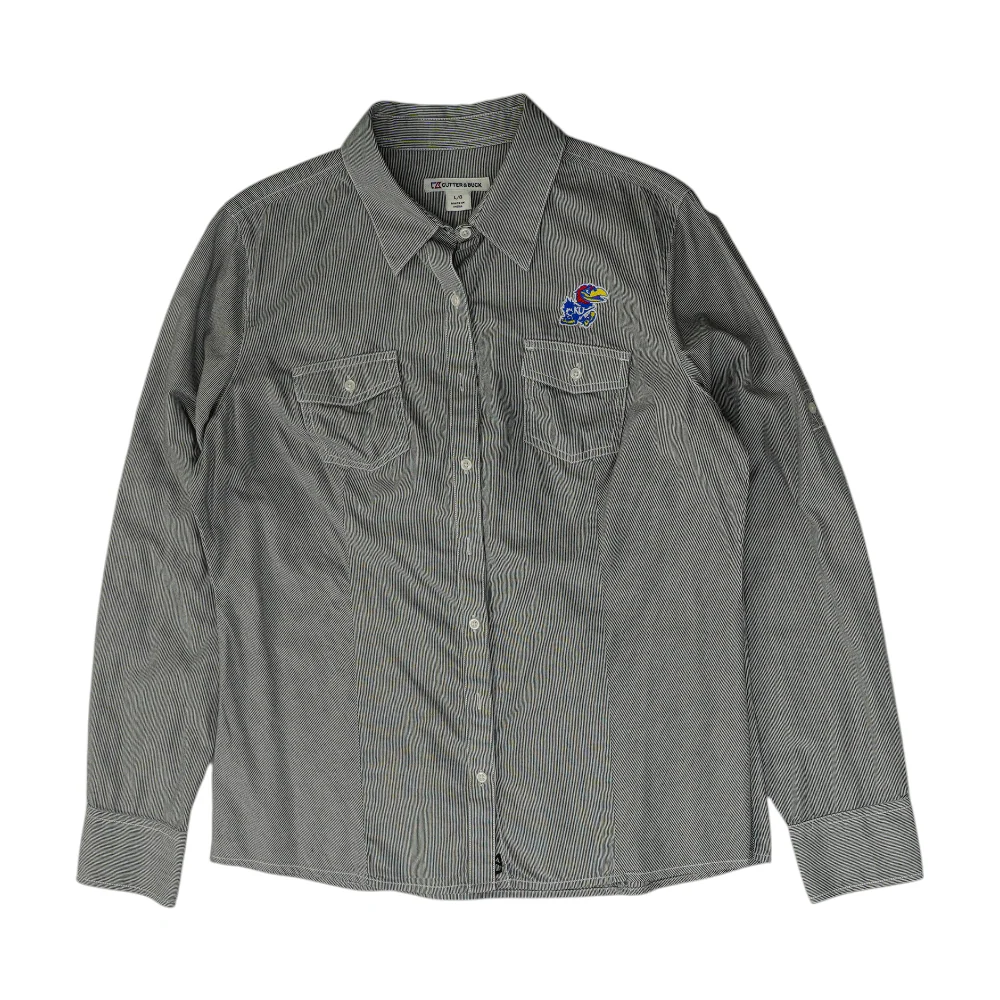 Gray Striped Button Down