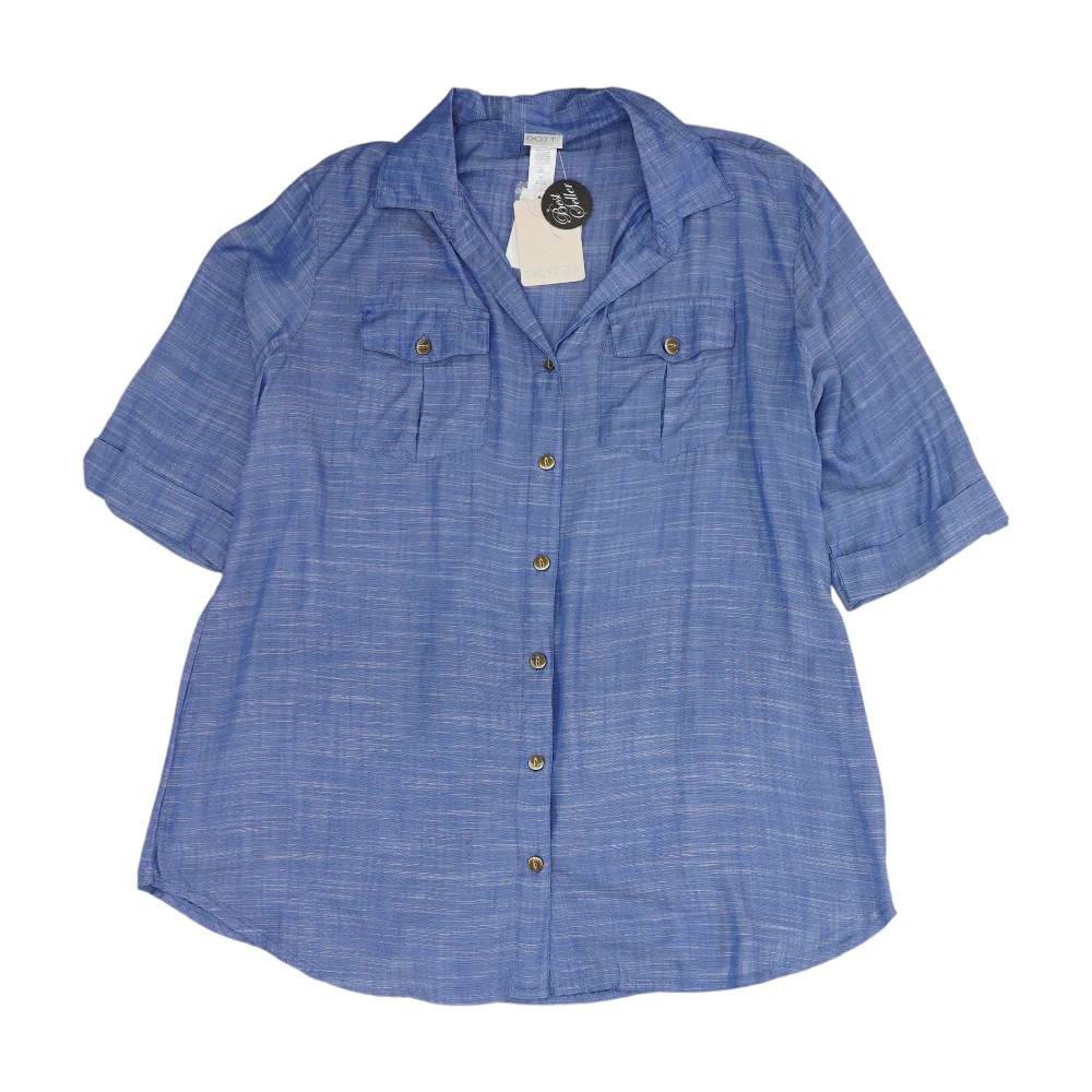 Blue Plus Button Down