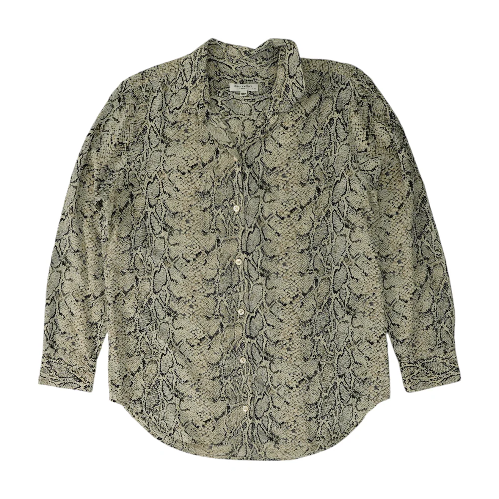 Beige Animal Print Button Down