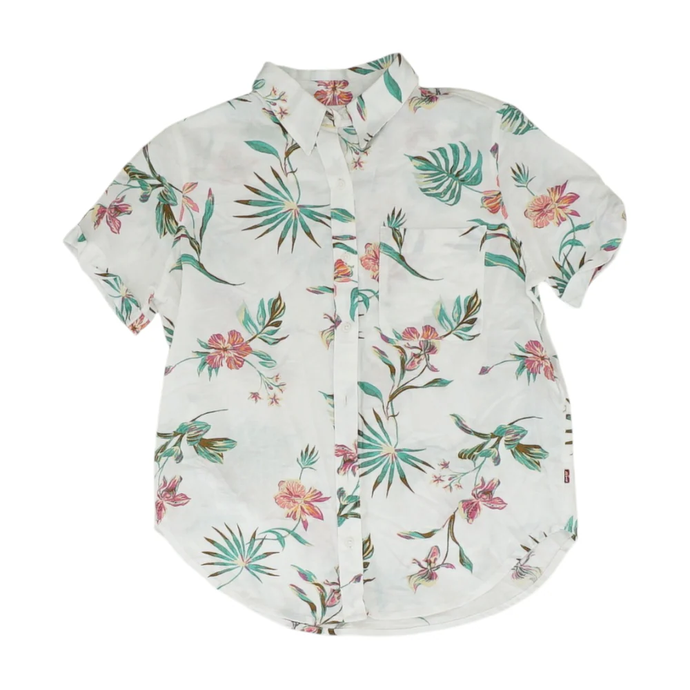 White Tropical Button Down