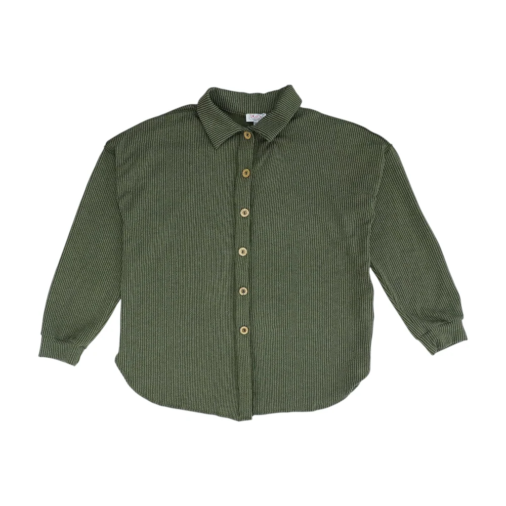 Green Plus Striped Button Down