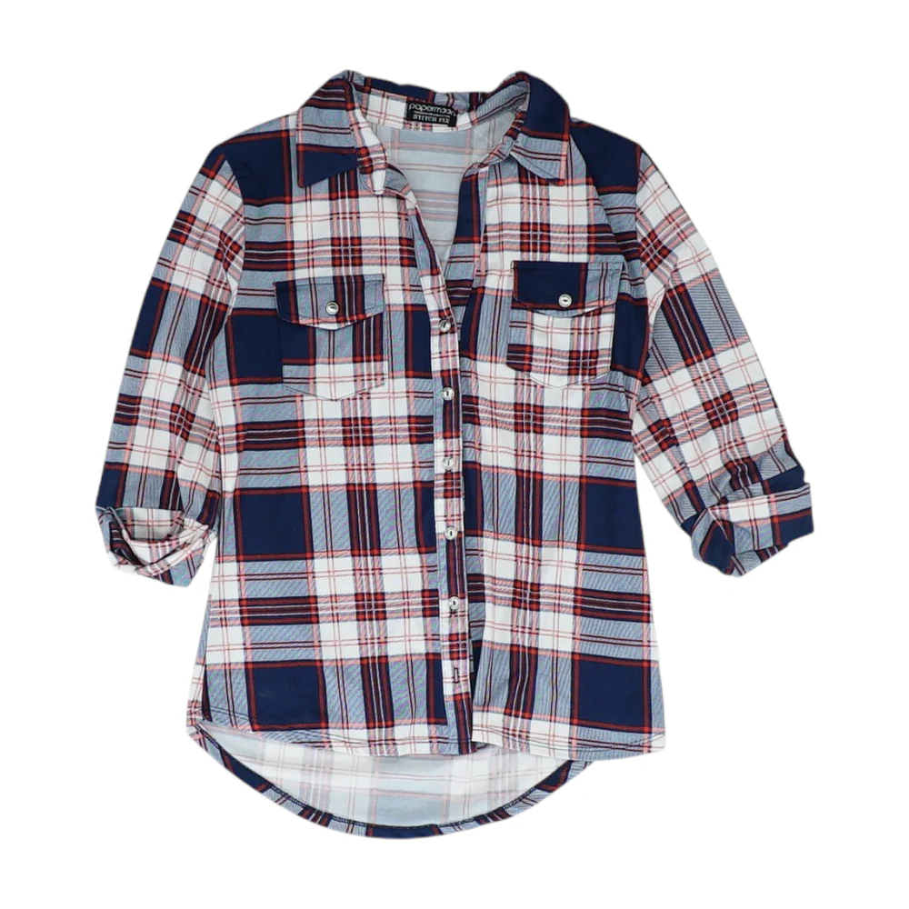 Navy Plaid Button Down