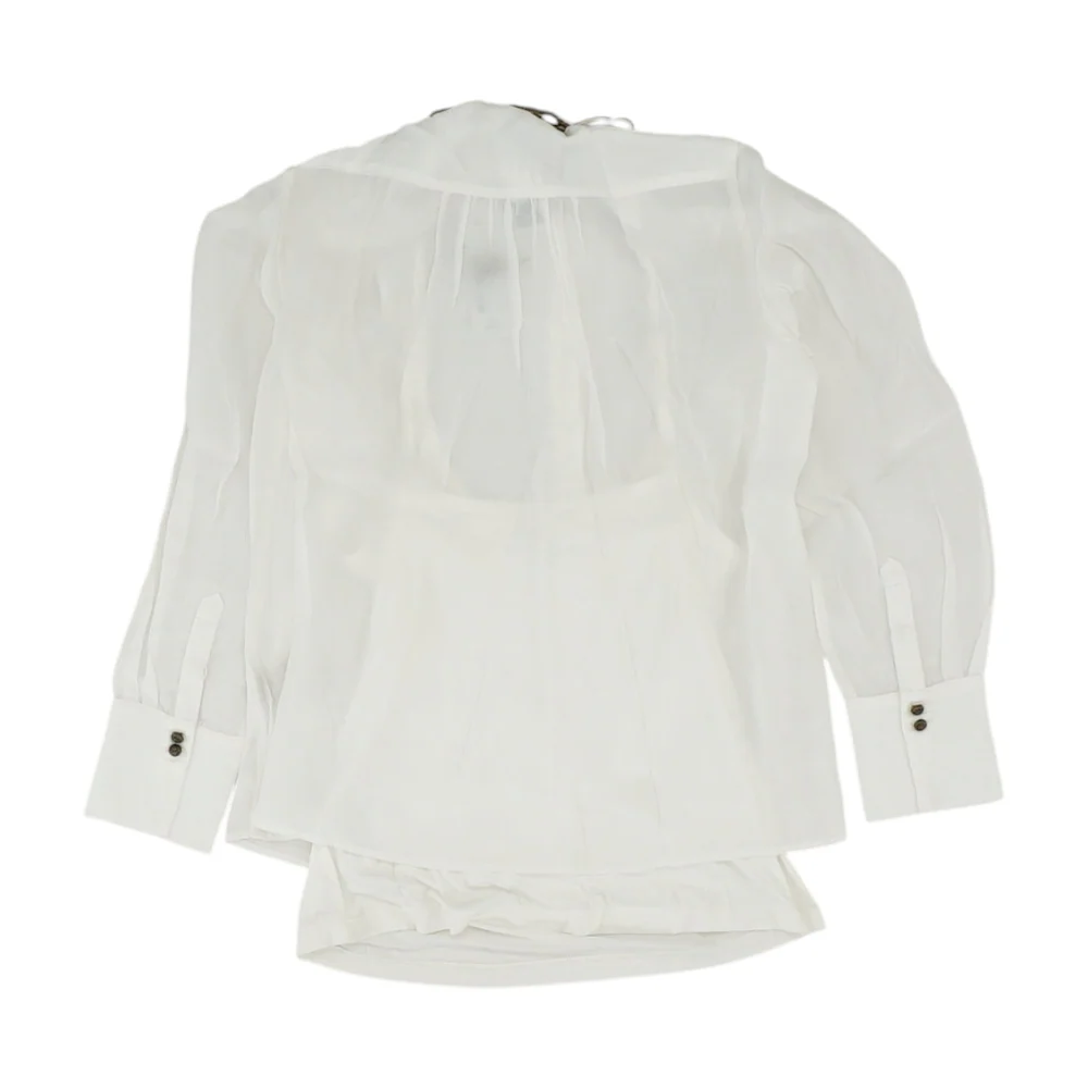 White Petite Print Button Down - Image 2