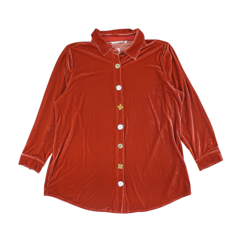 Red Plus Button Down