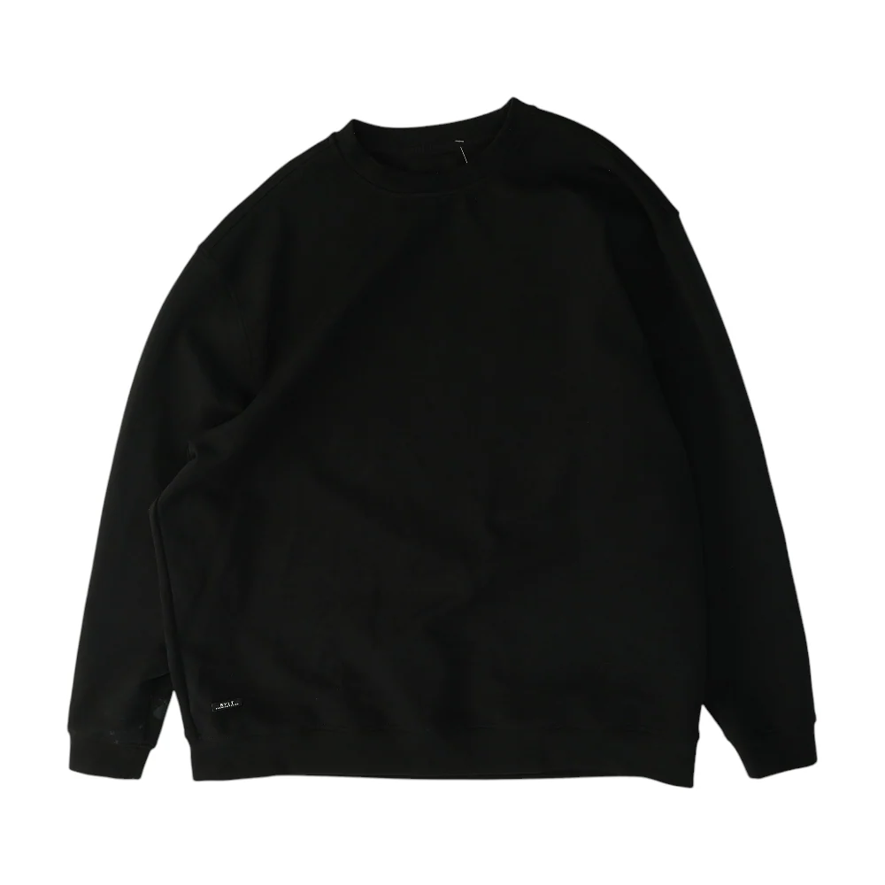 Black Solid Sweatshirt Pullover