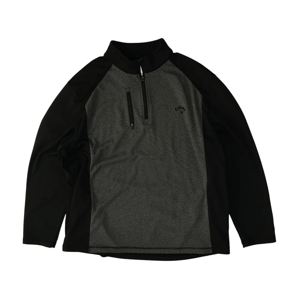 Gray Color Block 1/4 Zip Pullover