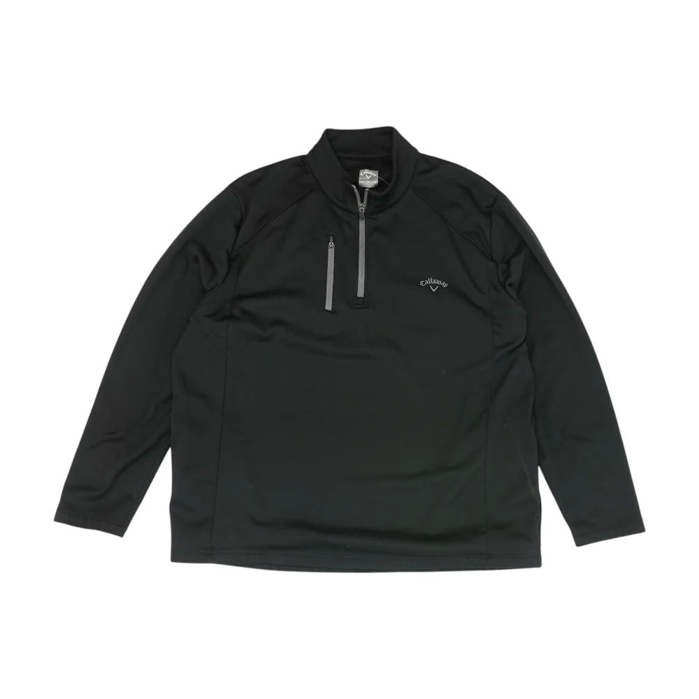 Black Solid 1/4 Zip Pullover