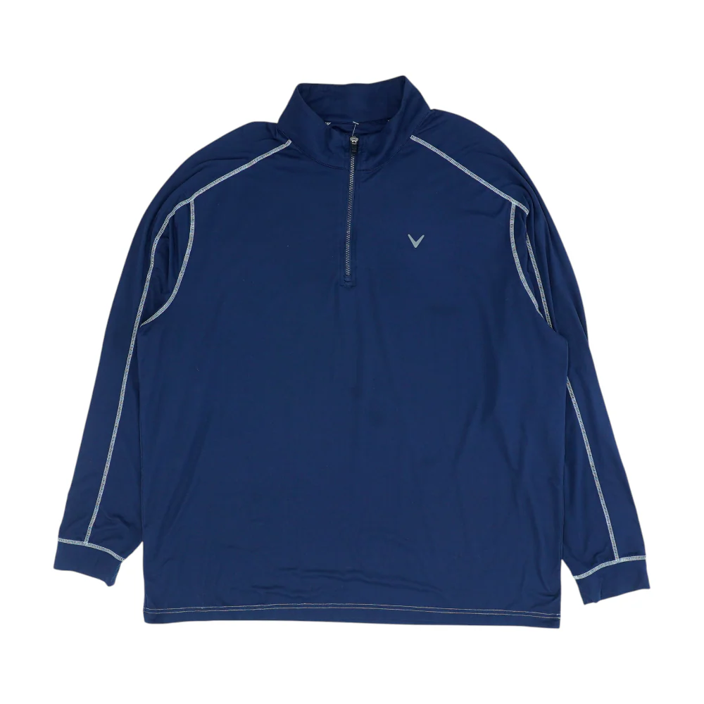 Navy Solid 1/4 Zip Pullover