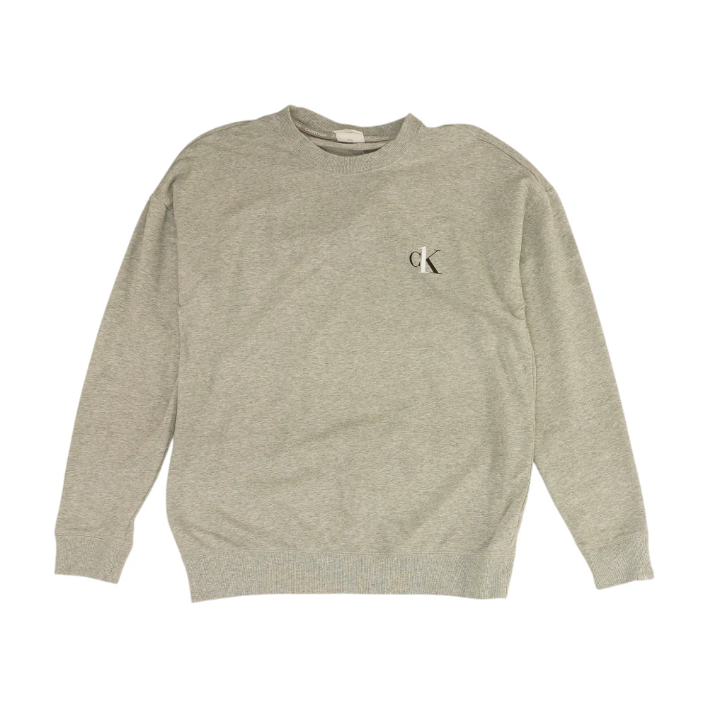 Gray Solid Sweatshirt Pullover