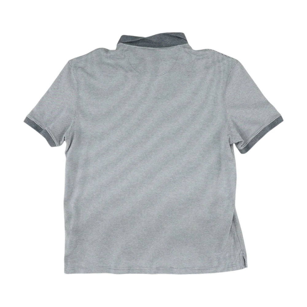 Gray Striped Short Sleeve Polo - Image 2