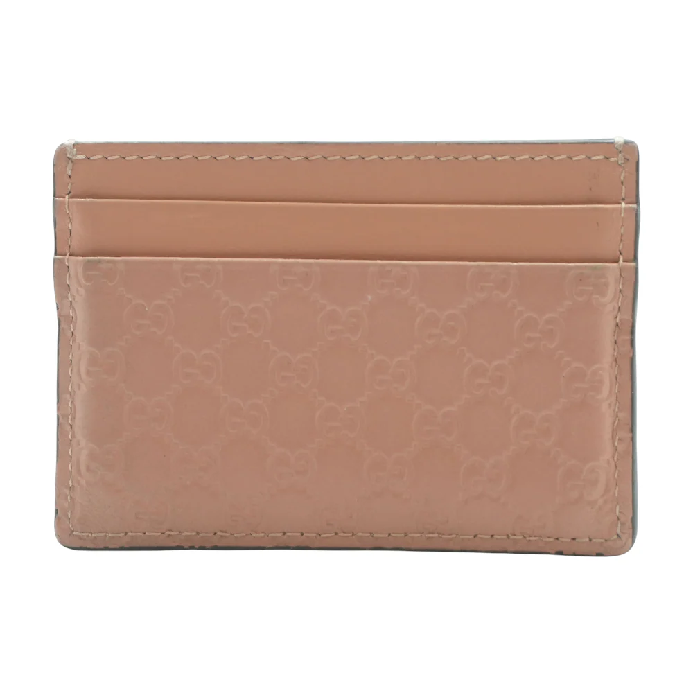 Pink Microguccissima Signature Leather Card Case - Image 2
