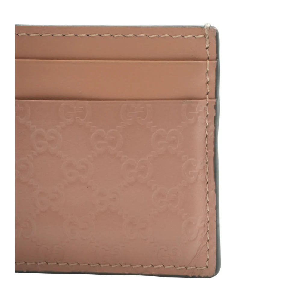 Pink Microguccissima Signature Leather Card Case - Image 4