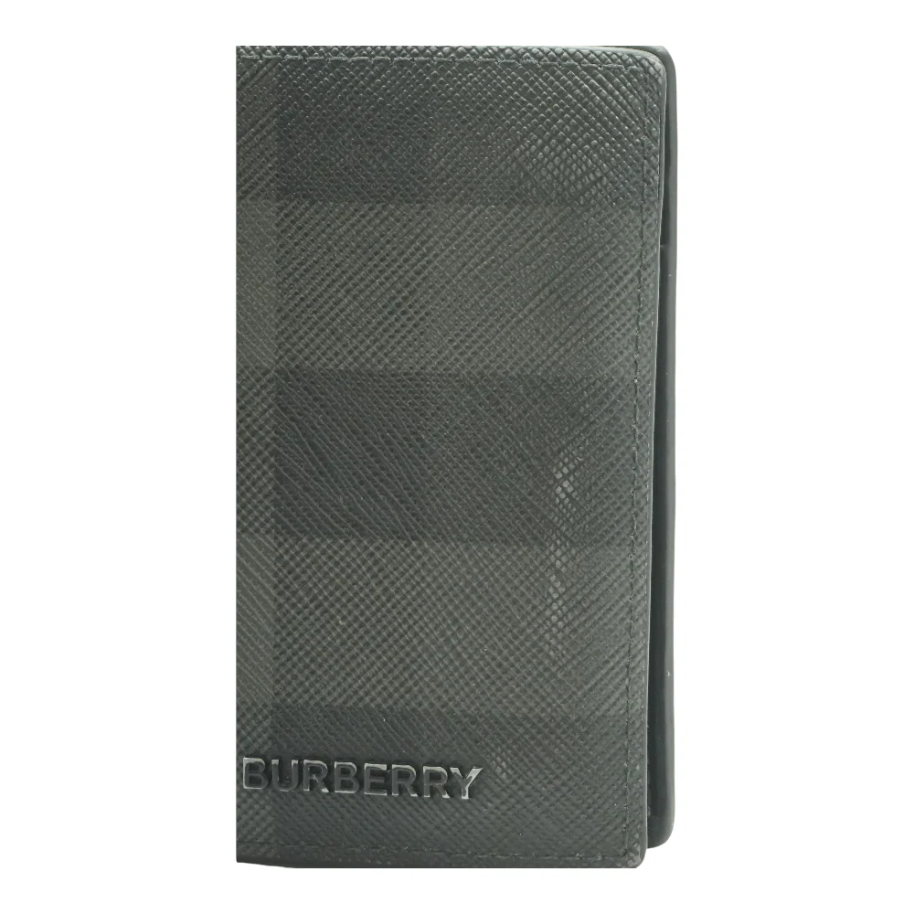 Charcoal Grey Check Folding Card Case - Image 4