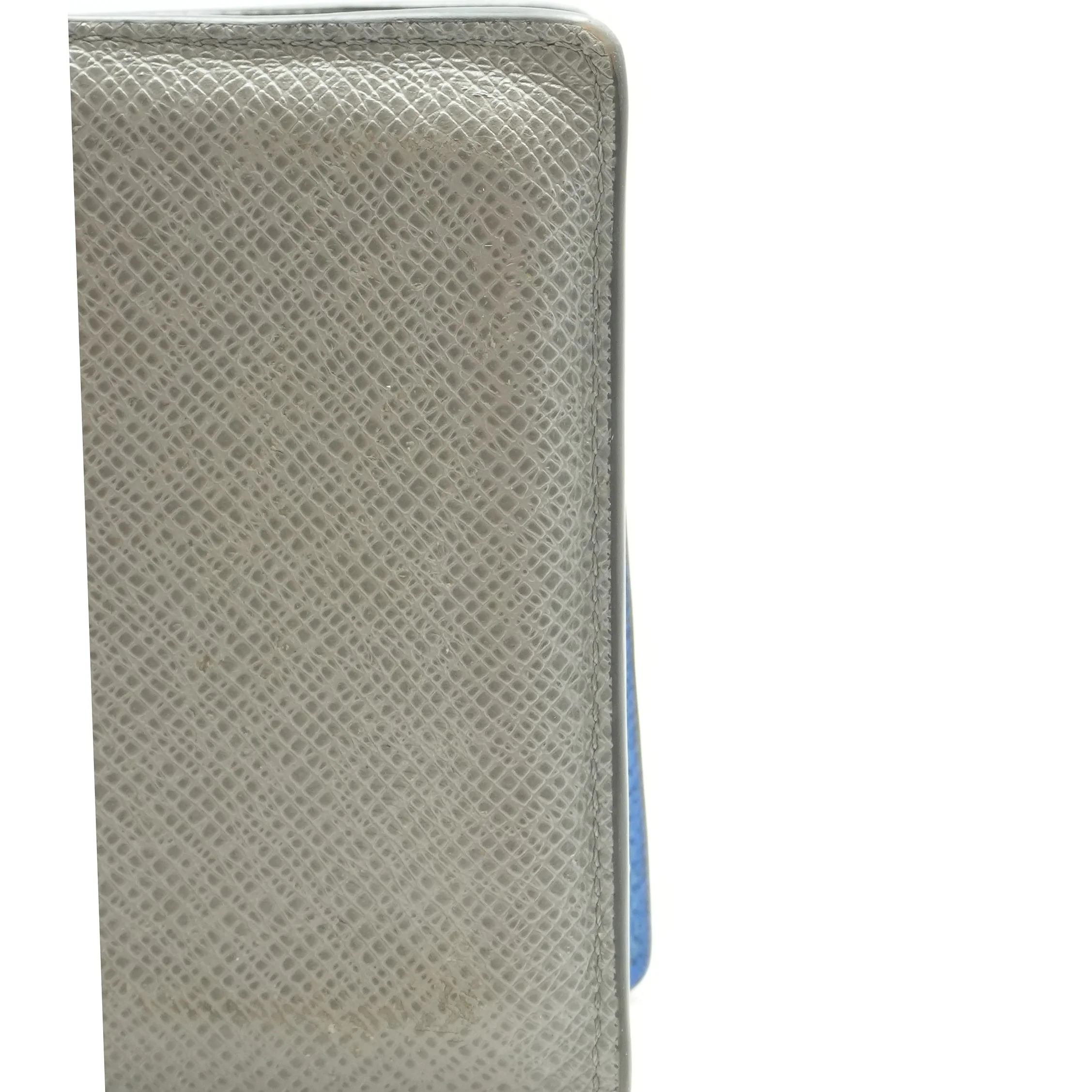 Gray Taiga Leather Pocket Organizer with Blue Interior - Image 6